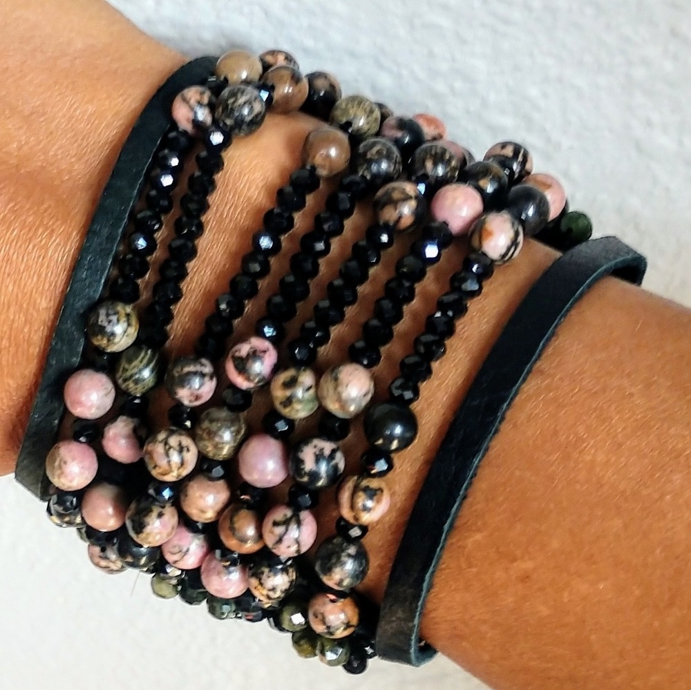 Uniquely handmade bracelet with beautiful gems and